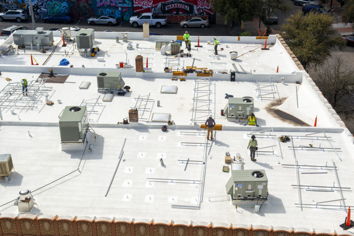 Commercial roof system work